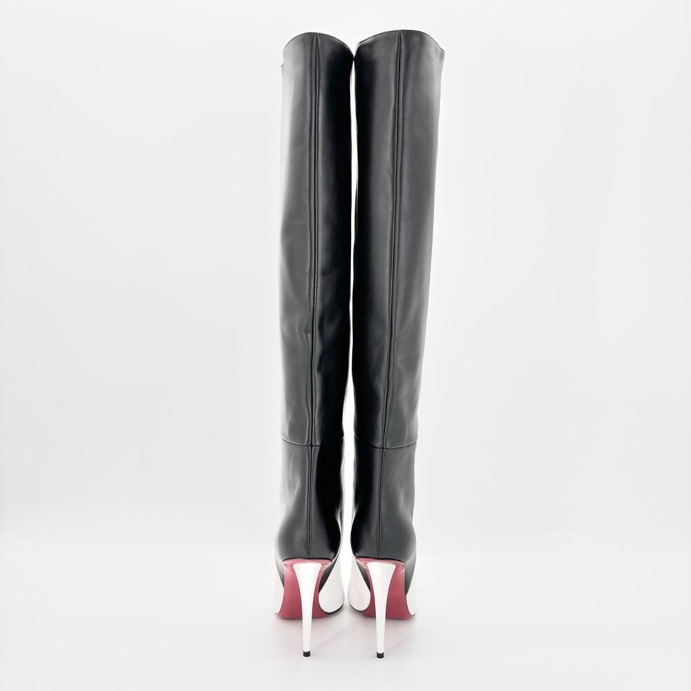NEW Christian Louboutin Astrilarge Botta 100 Two Tone Over The Knee Boots 37 - Picture 5 of 10